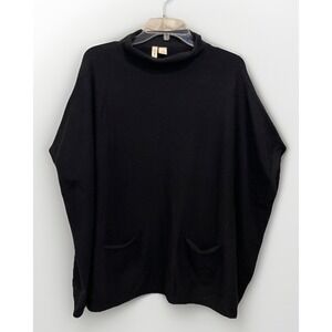 Moth Anthropologie Black Short Sleeve Boxy Oversized Knit Sweater Women's‎ Small